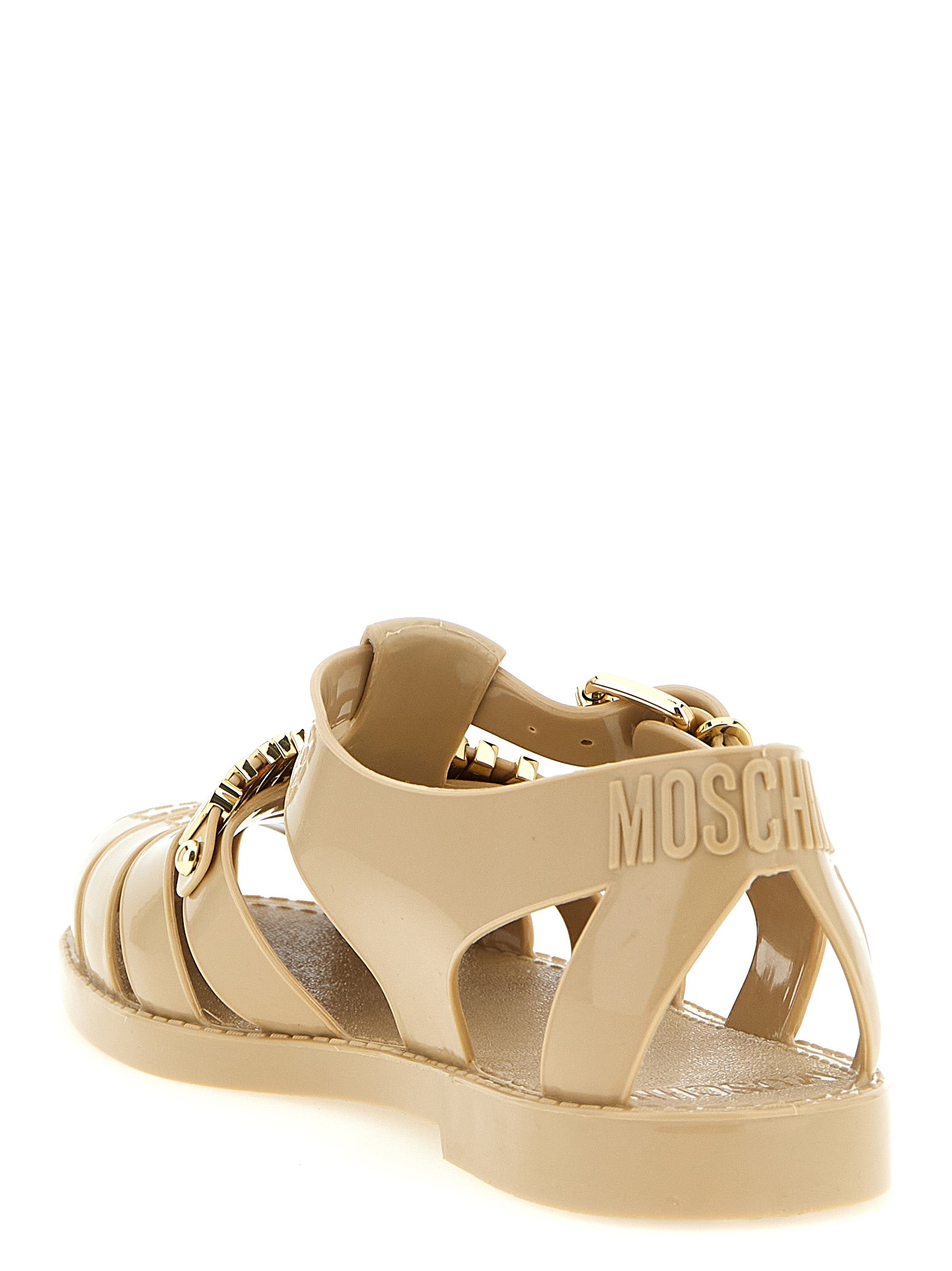 Moschino Beige Pvc Flat Sandals