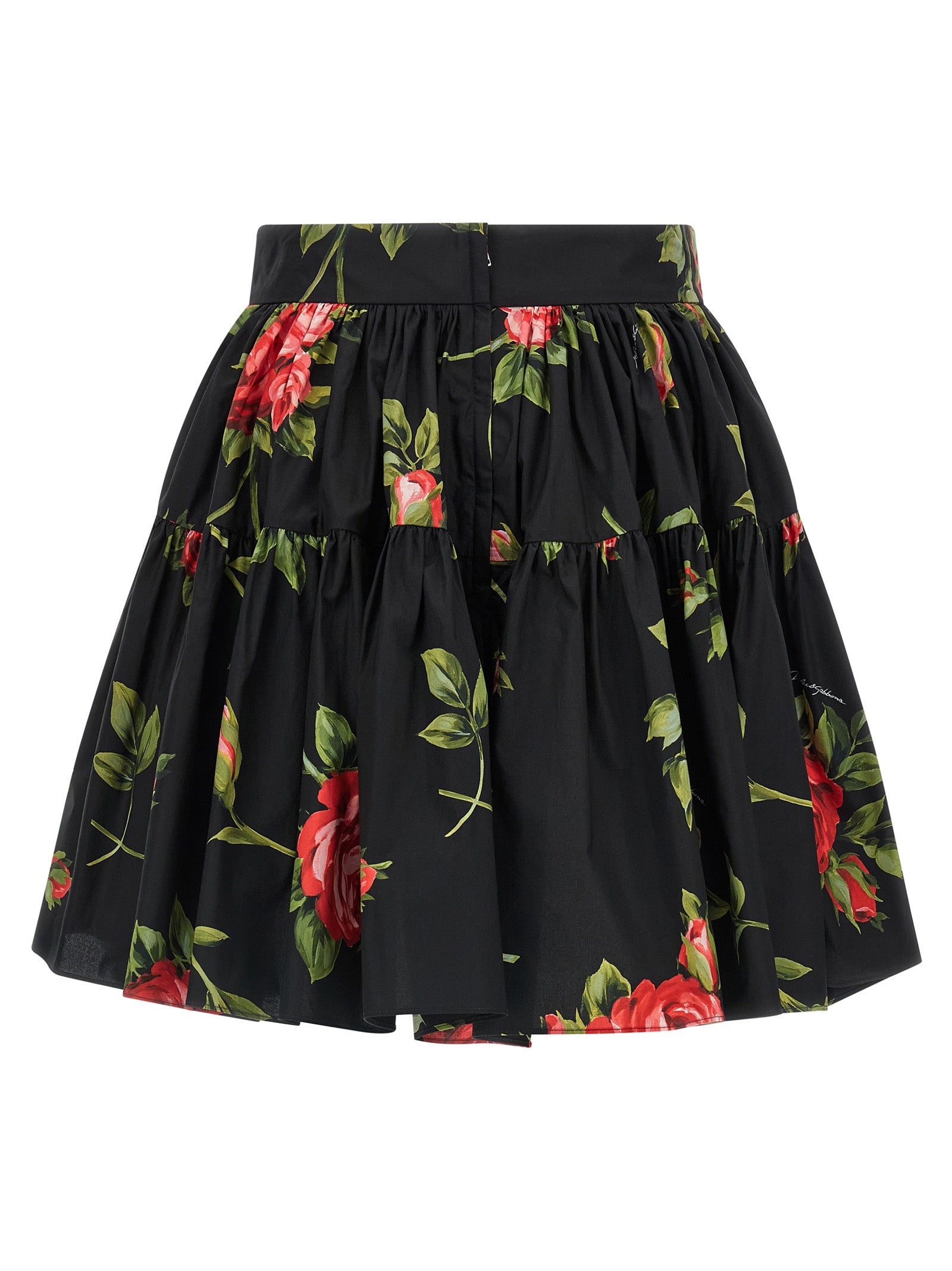 Dolce & Gabbana Black Cotton Long Skirt