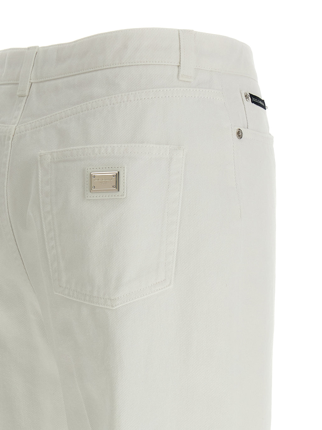 Dolce & Gabbana White Cotton Flared Jeans