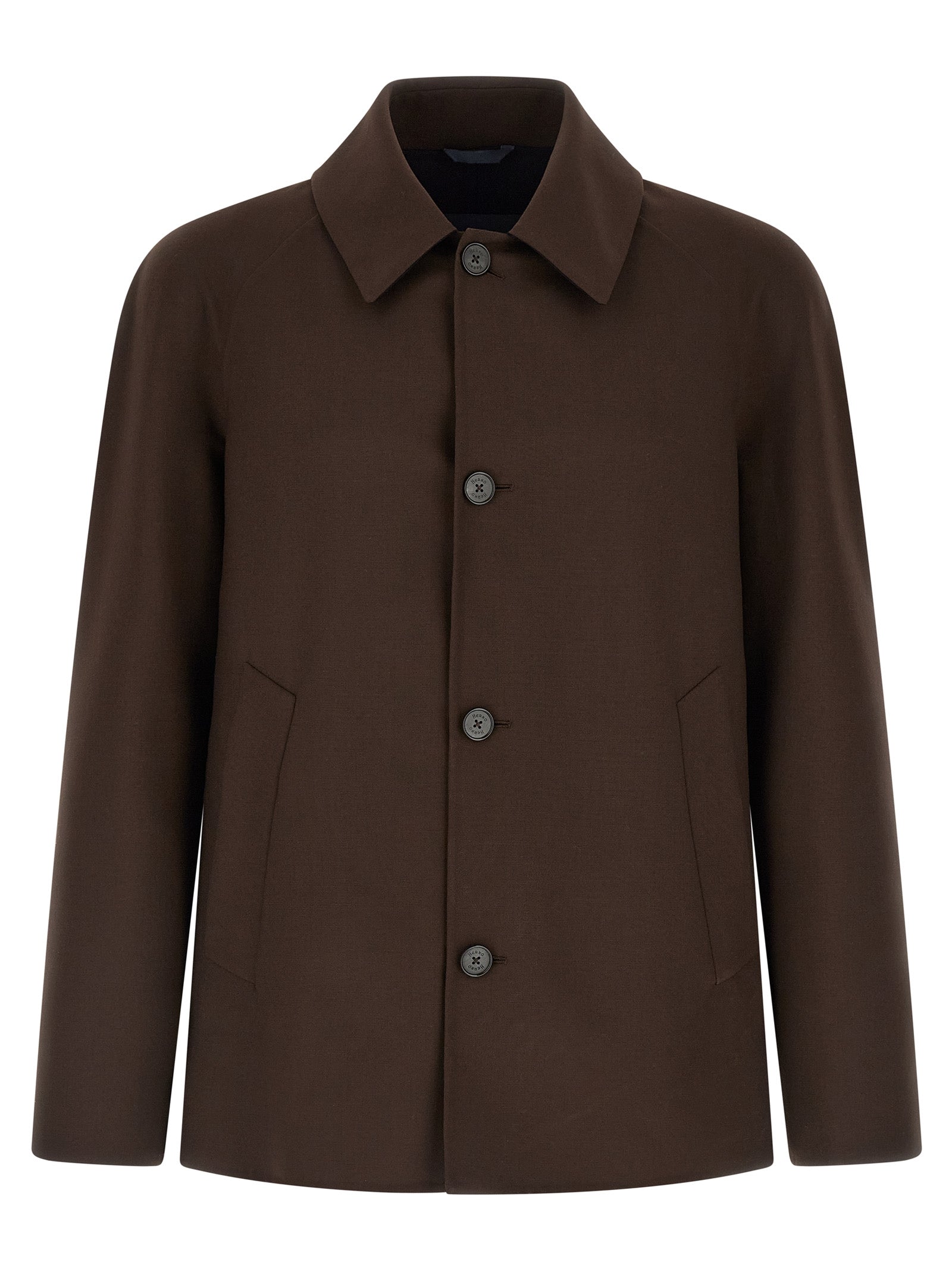 Herno Brown Polyester Full-Length Jacket