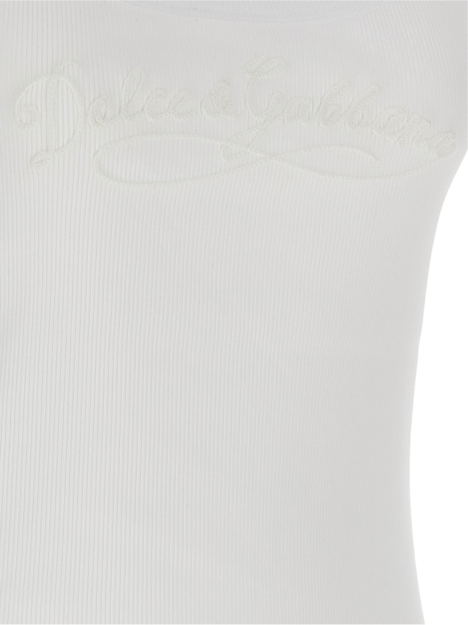 Dolce & Gabbana White Cotton Sleeveles T-Shirt