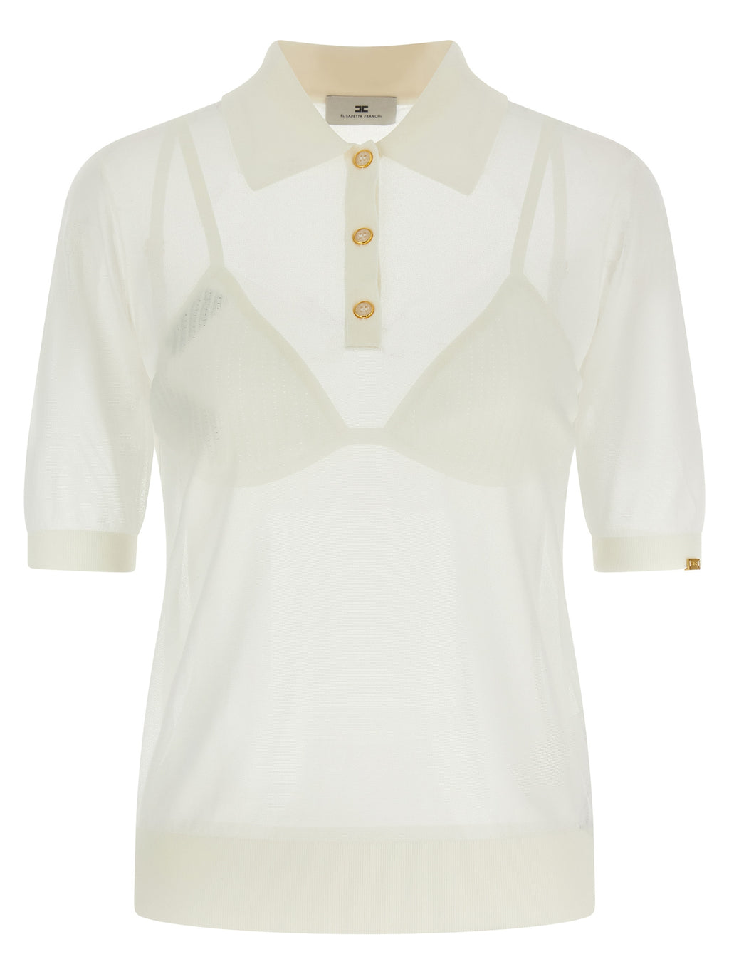 Elisabetta Franchi White Viscose Polo Shirt