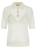 Elisabetta Franchi White Viscose Polo Shirt