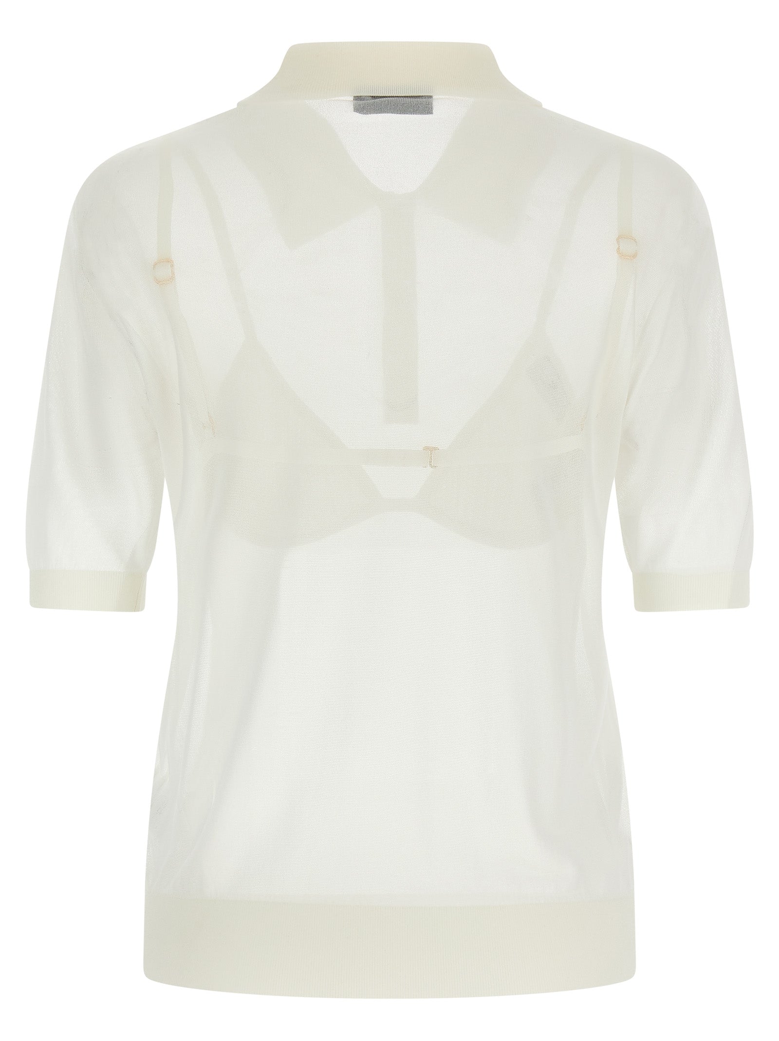 Elisabetta Franchi White Viscose Polo Shirt