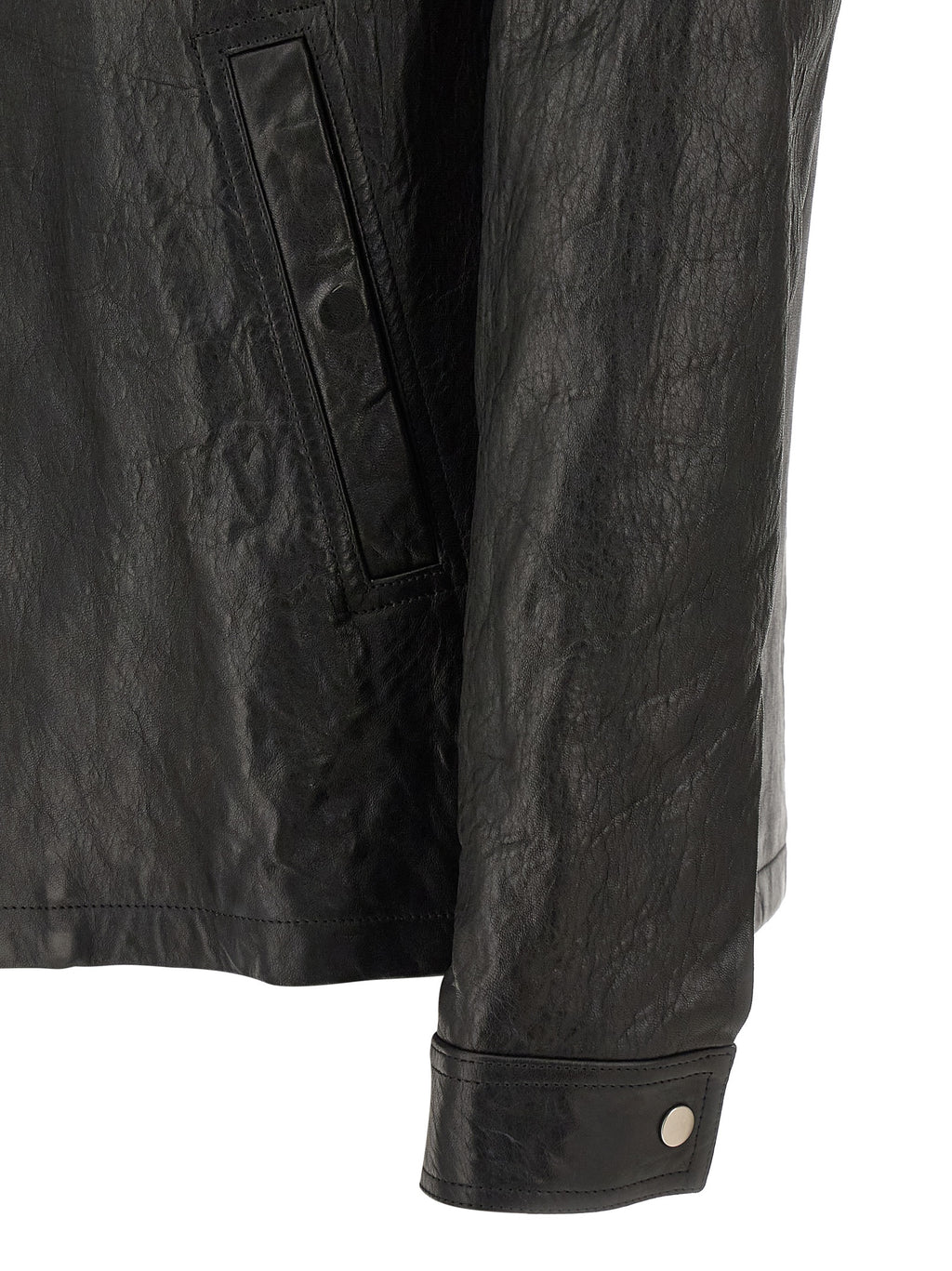Rick Owens Black Lamb Leather Leather Jacket