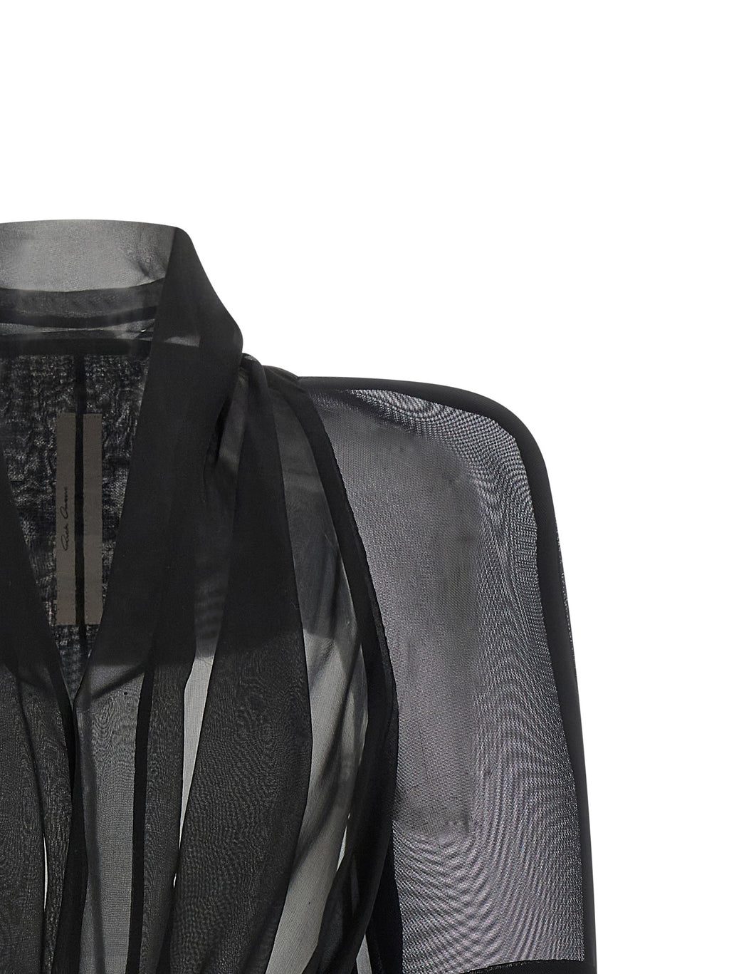 Rick Owens Black Silk Full-Length Jacket