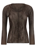 Issey Miyake Brown Polyester Blouse