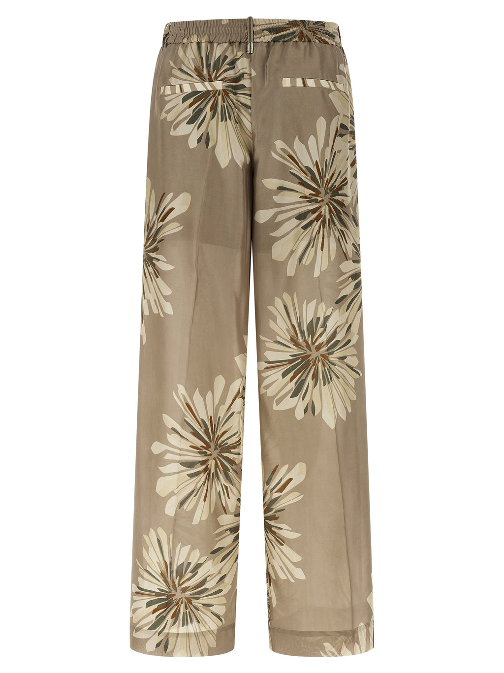 Brunello Cucinelli Bicolor Silk Casual Pants