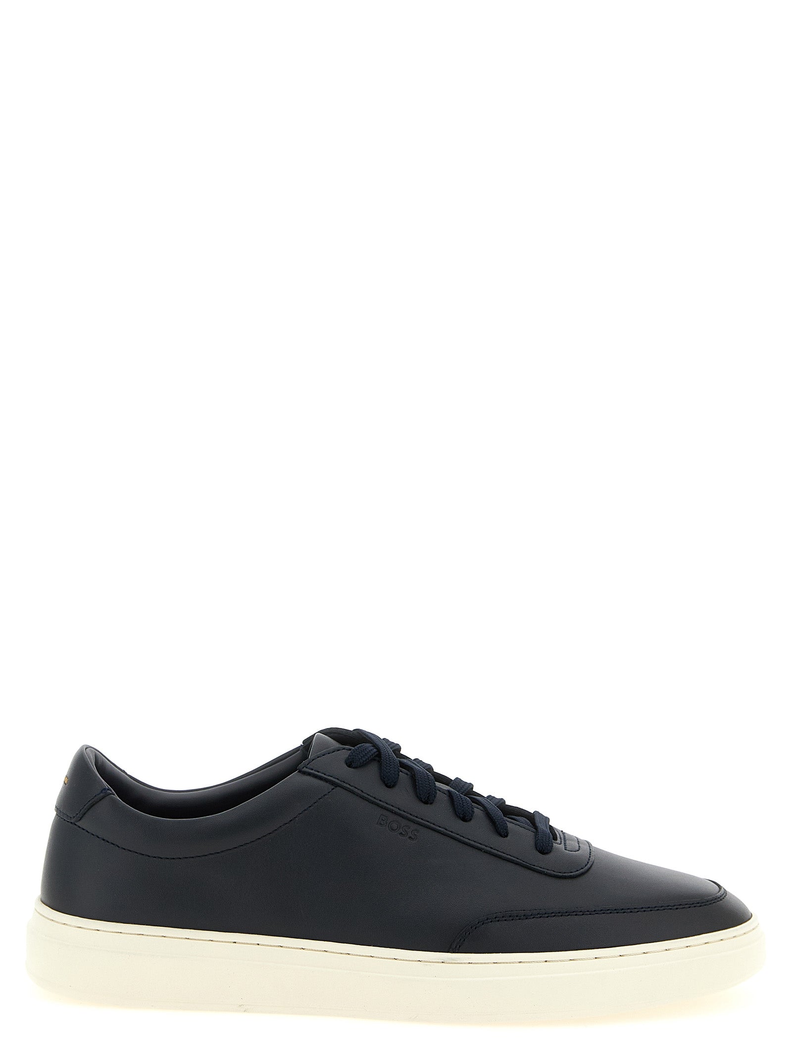 Hugo Boss Blue Cowhide Low Top Sneakers