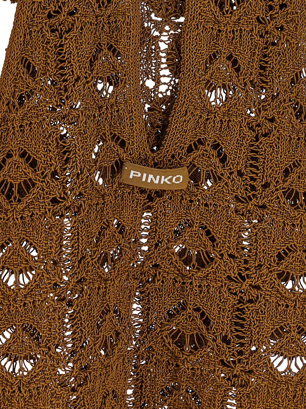PINKO Brown Cotton Sleeveles T-Shirt