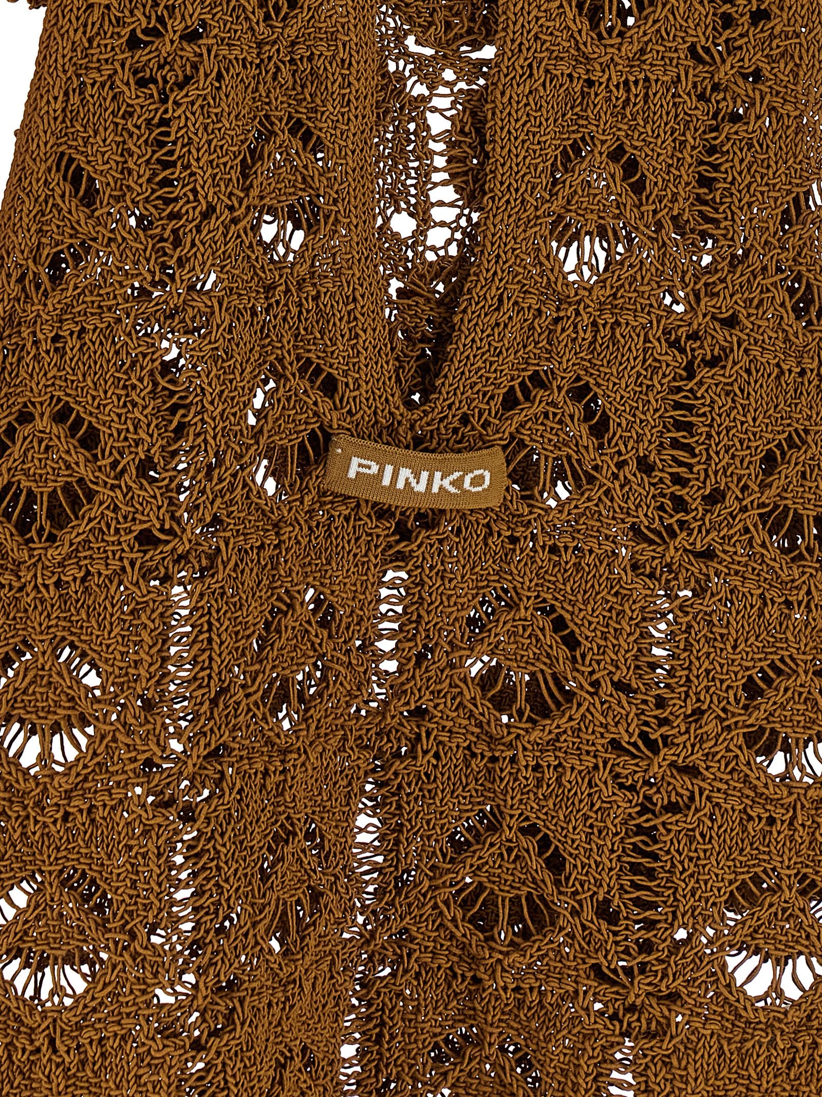 PINKO Brown Cotton Sleeveles T-Shirt
