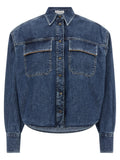 Brunello Cucinelli Blue Cotton Blouse