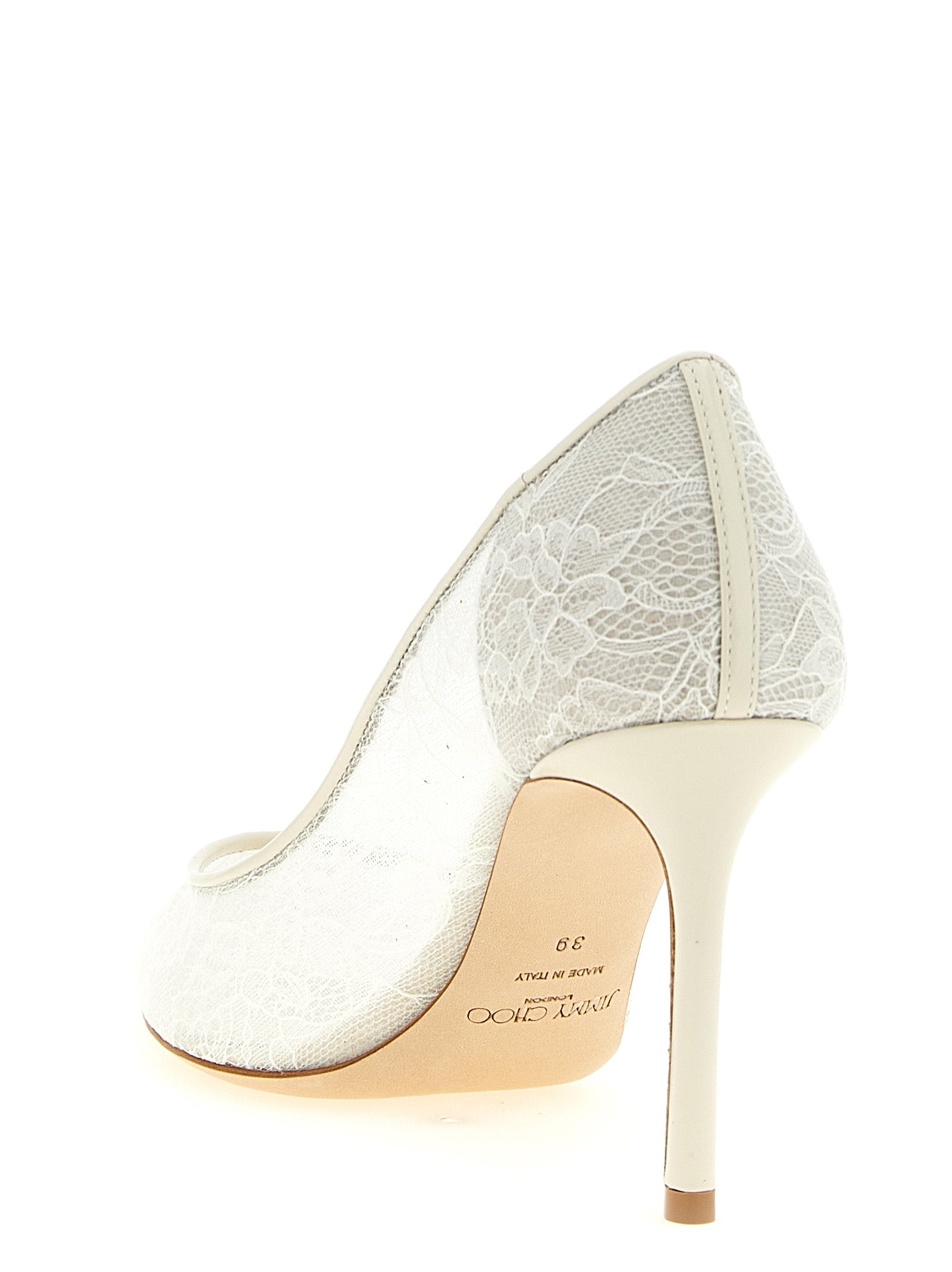 Jimmy Choo White Tencel High Heel Pumps