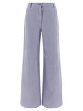 Max Mara Purple Cotton Casual Pants