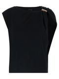 PINKO Black Cotton Tank Tops