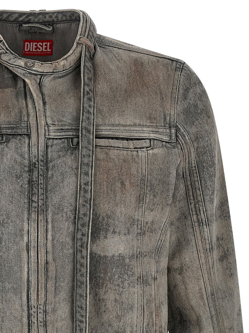 Diesel Gray Cotton Denim Jacket