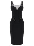 Elisabetta Franchi Black Polyamide Midi Dress