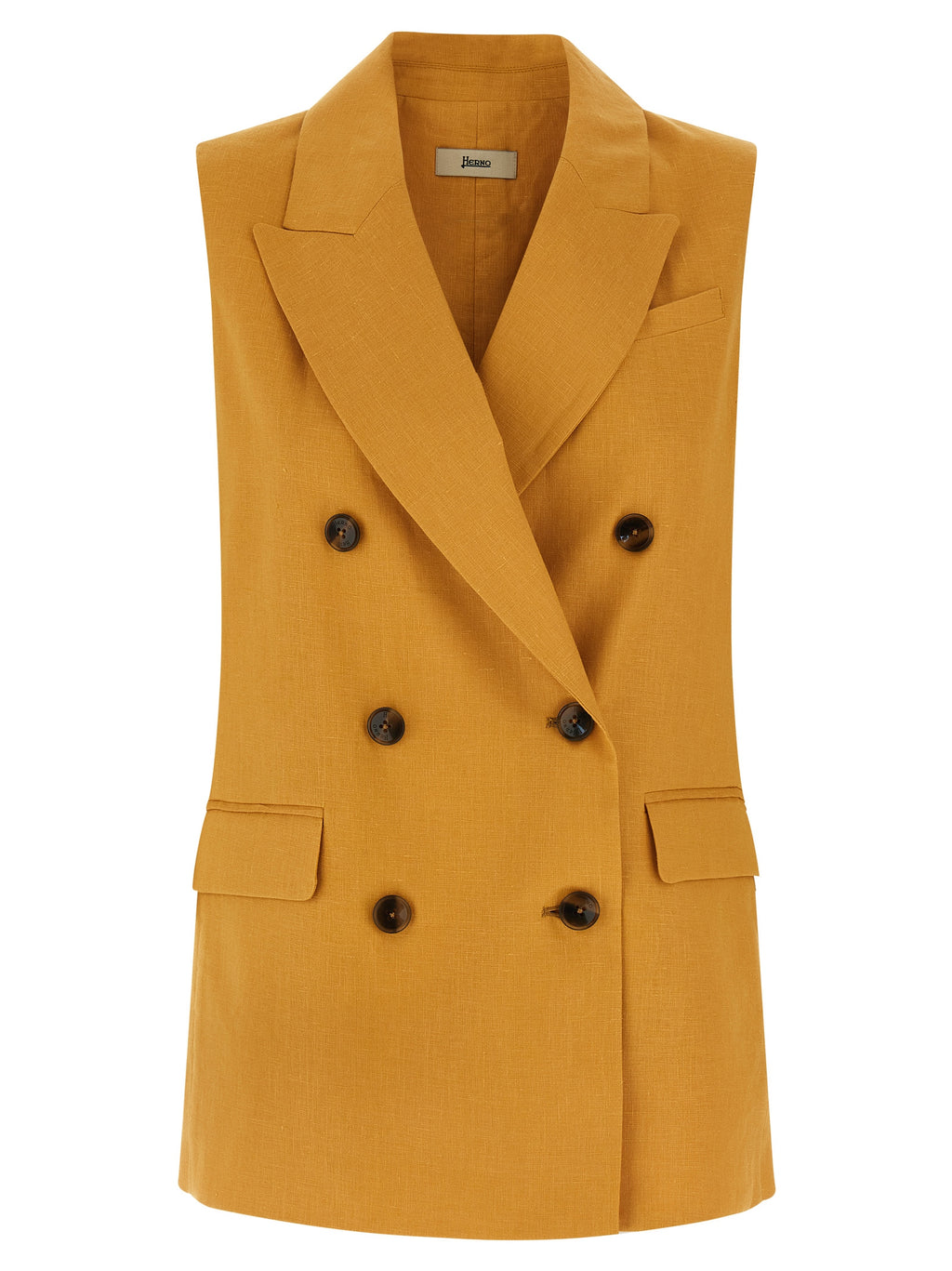 Herno Bicolor Linen Sleeveless Jacket