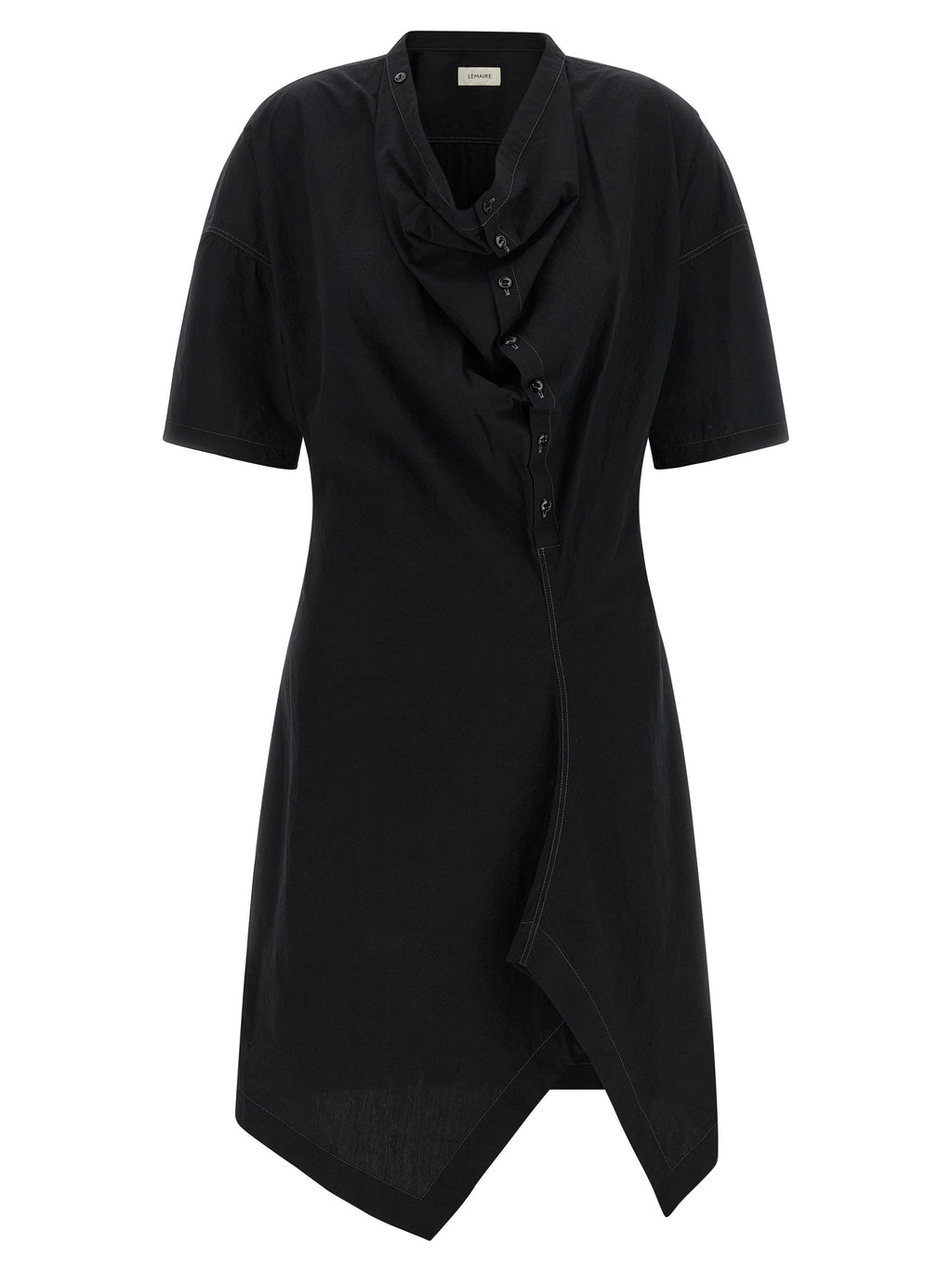 Lemaire Black Cotton Midi Dress