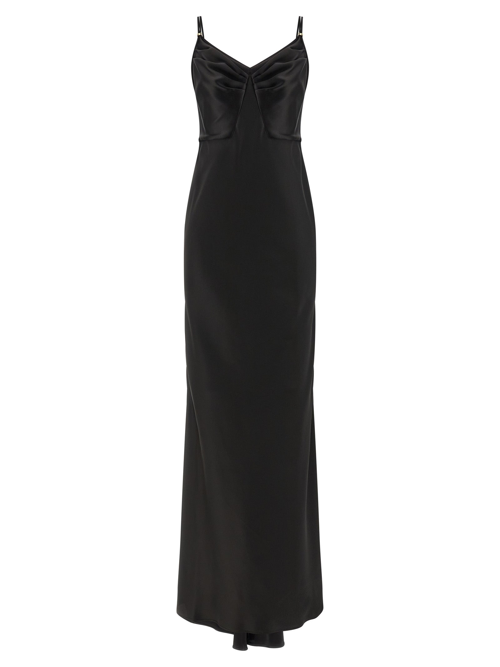 Elisabetta Franchi Black Polyester Long Dress
