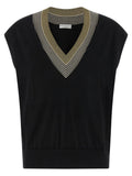 Brunello Cucinelli Black Cashmere Sleeveless Jacket