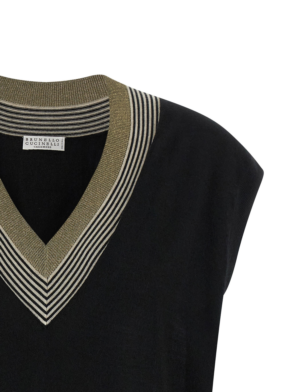 Brunello Cucinelli Black Cashmere Sleeveless Jacket