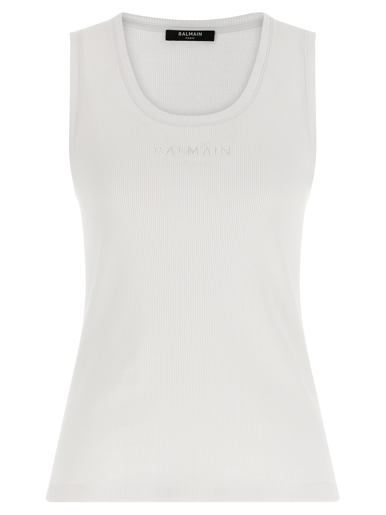 Balmain White Cotton Tank Tops