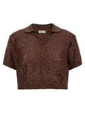 Brunello Cucinelli Brown Linen Polo Shirt