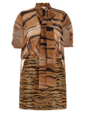 Elisabetta Franchi Brown Polyester Short Dress