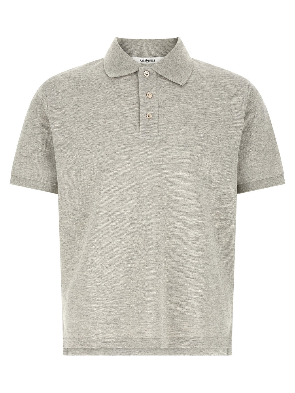 Saint Laurent Gray Cotton Polo Shirt