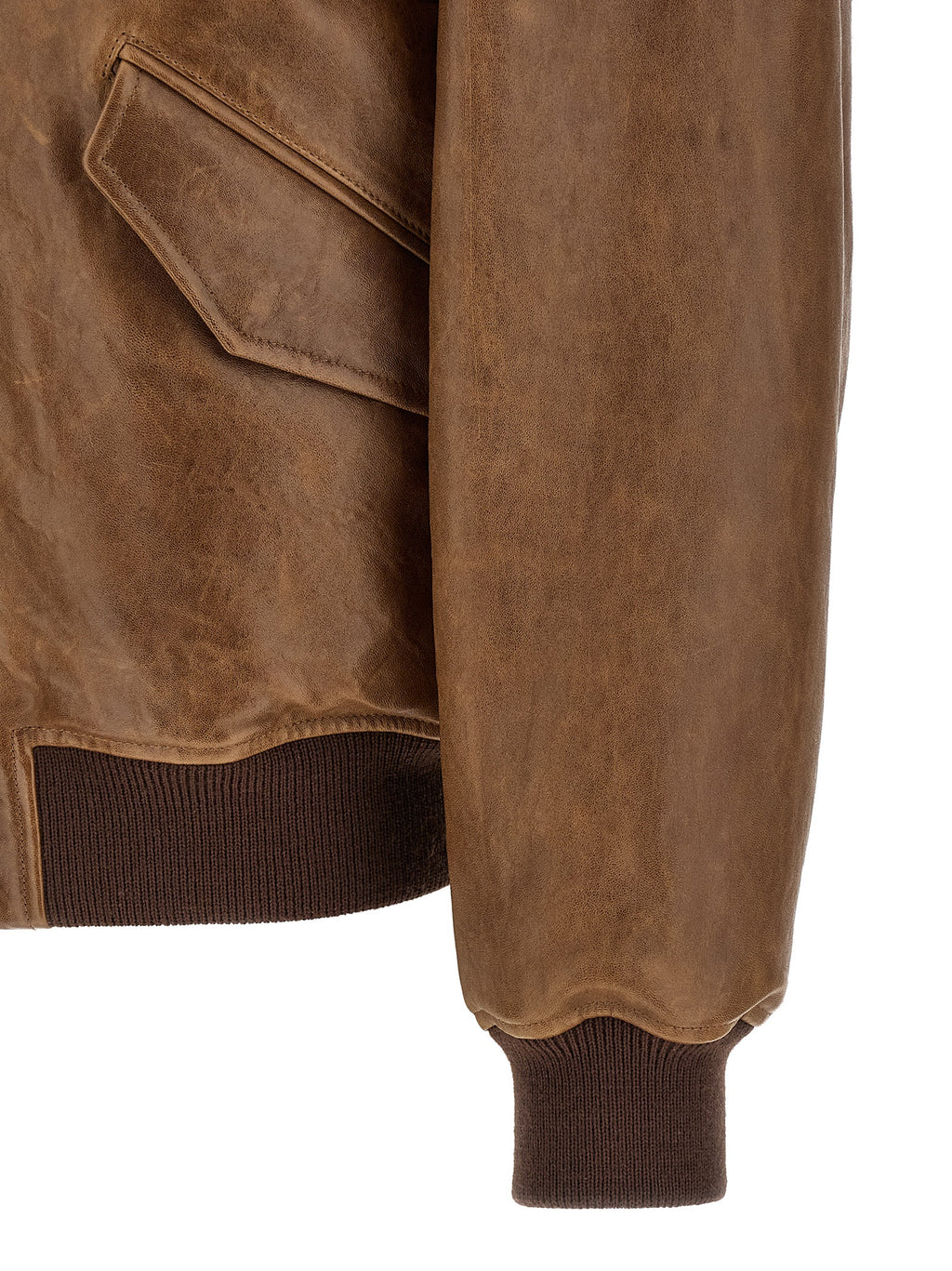 Saint Laurent Brown Lamb Leather Leather Jacket