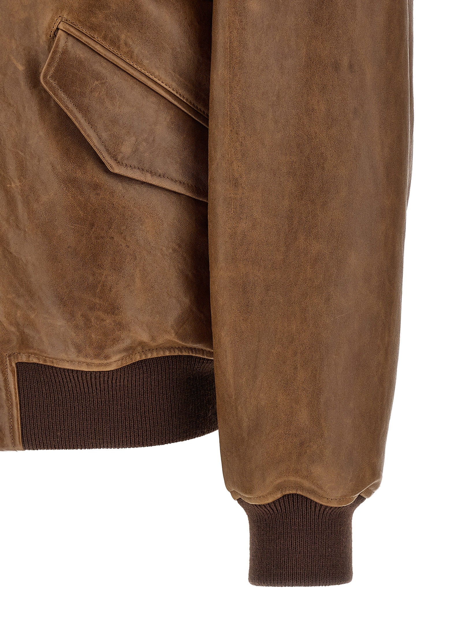 Saint Laurent Brown Lamb Leather Leather Jacket