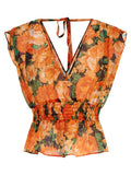 PINKO Orange Lyocell Shirt