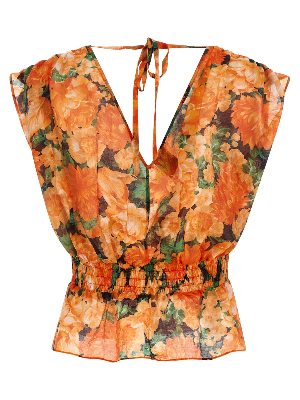PINKO Orange Lyocell Shirt