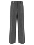 Peserico Gray Linen Casual Pants