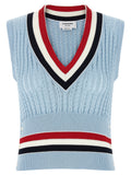 Thom Browne Blue Cotton Sleeveless Jacket