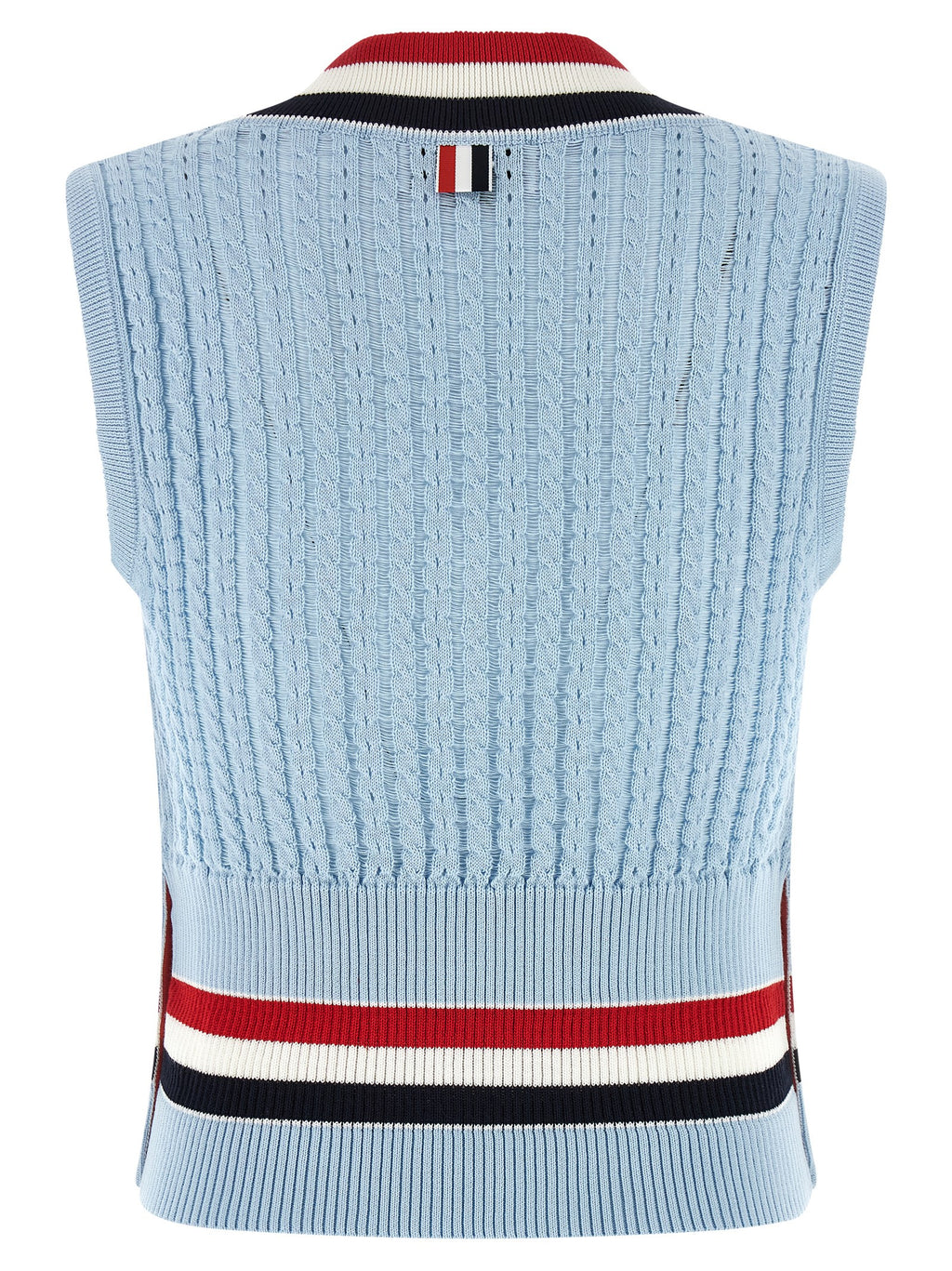 Thom Browne Blue Cotton Sleeveless Jacket