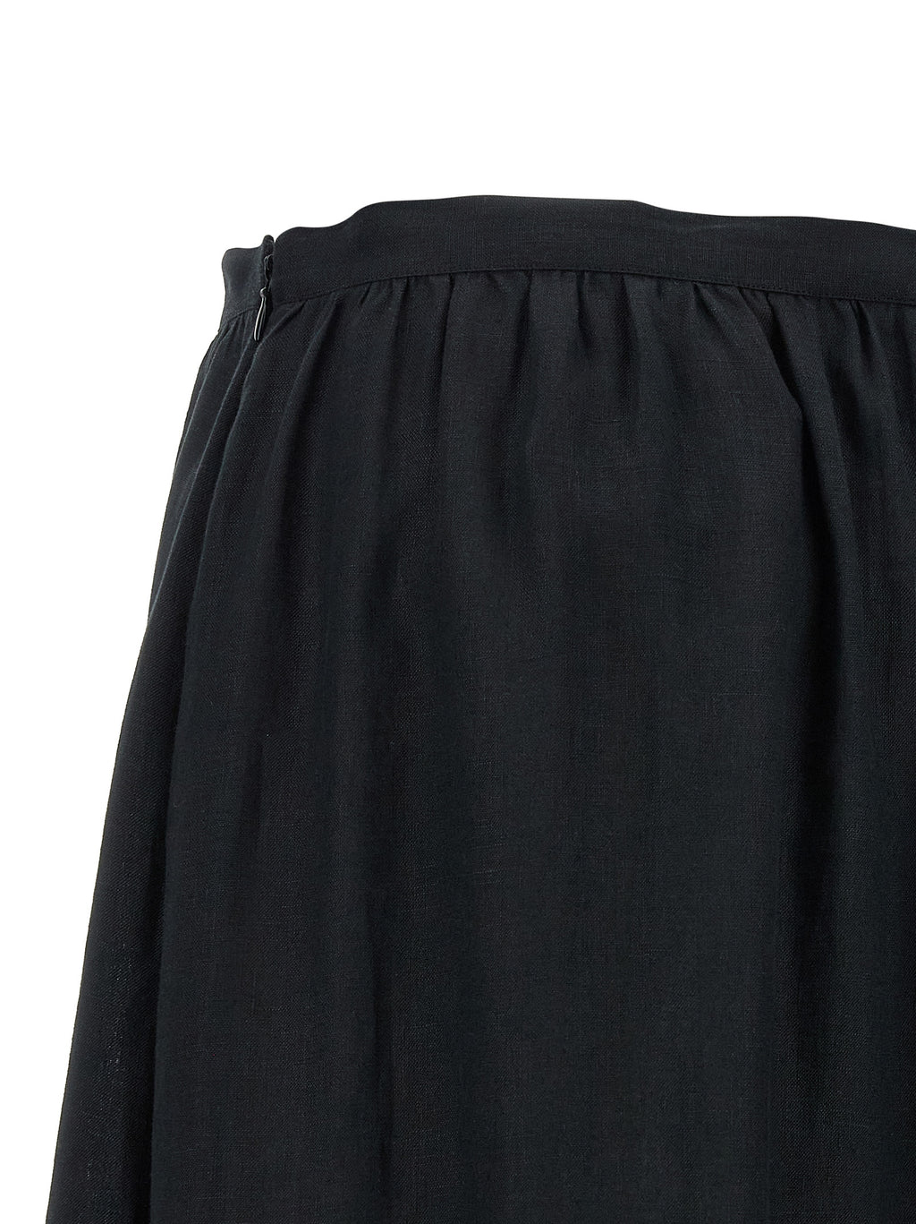 Kiton Black Linen Mini Skirt
