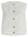 Fabiana Filippi White Cotton Sleeveless Jacket