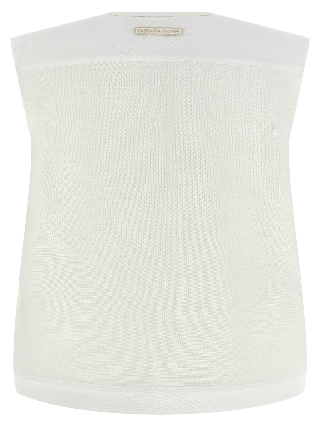 Fabiana Filippi White Cotton Sleeveless Jacket
