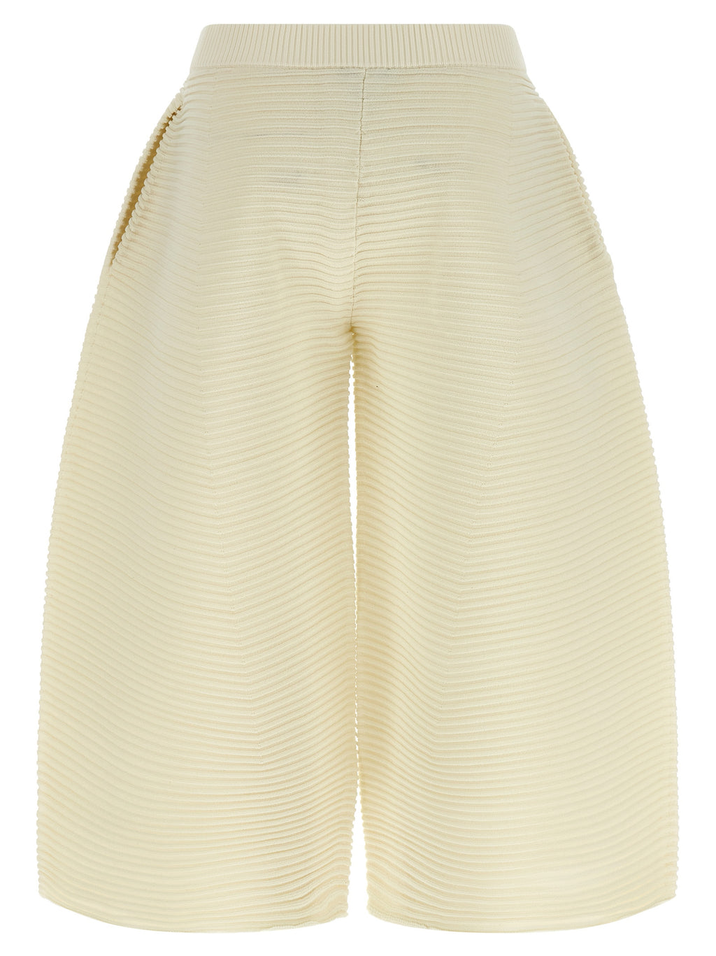 Issey Miyake White Polyester Cropped Pants