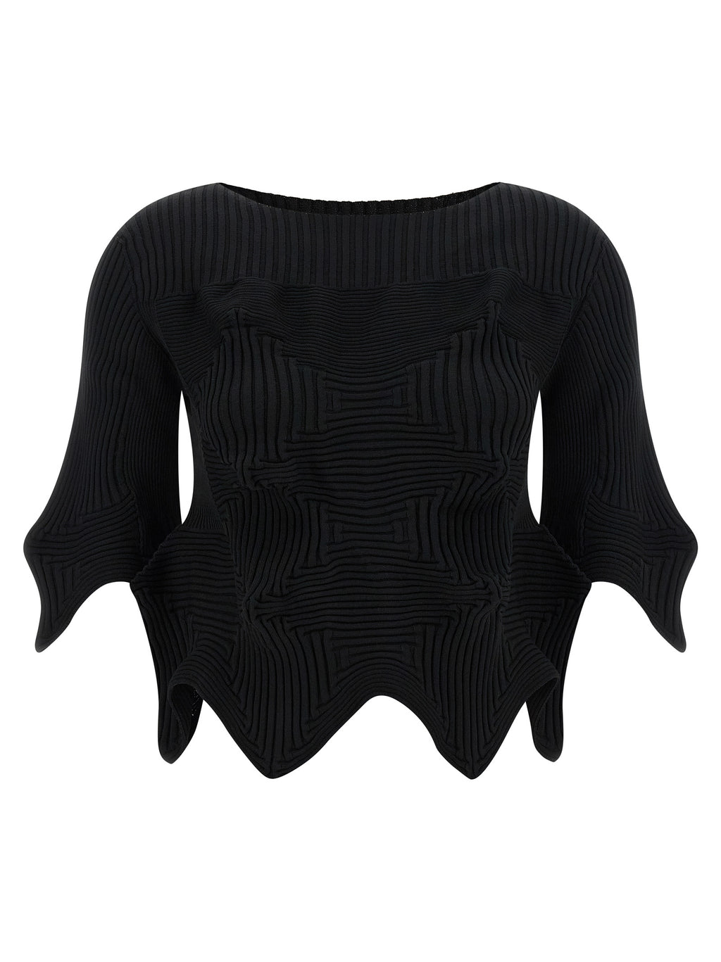 Issey Miyake Black Polyester Blouse