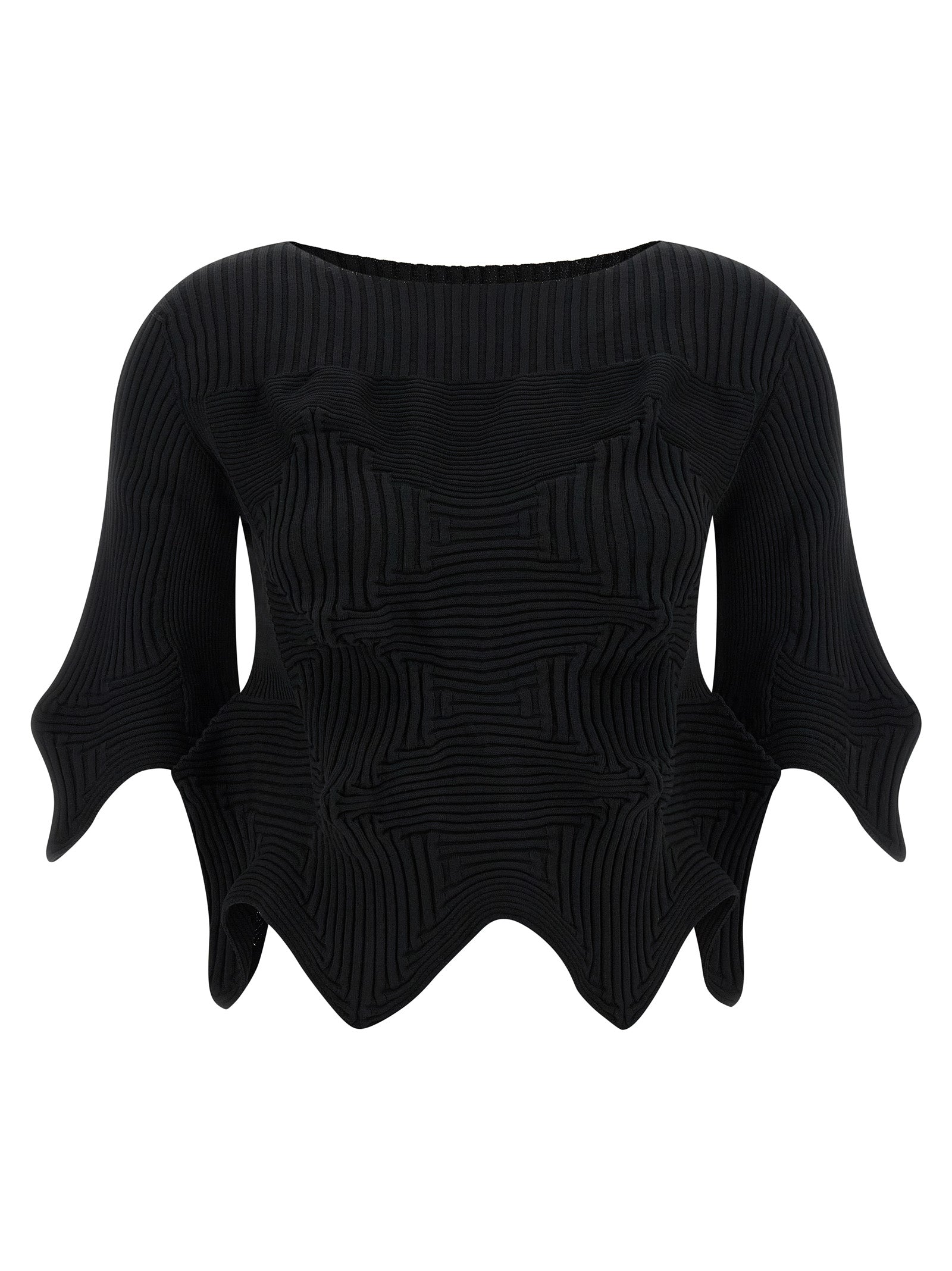 Issey Miyake Black Polyester Blouse