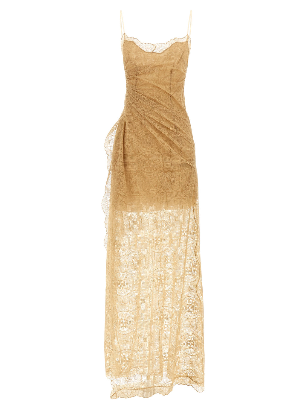 Ermanno Scervino Beige Polyester Long Dress