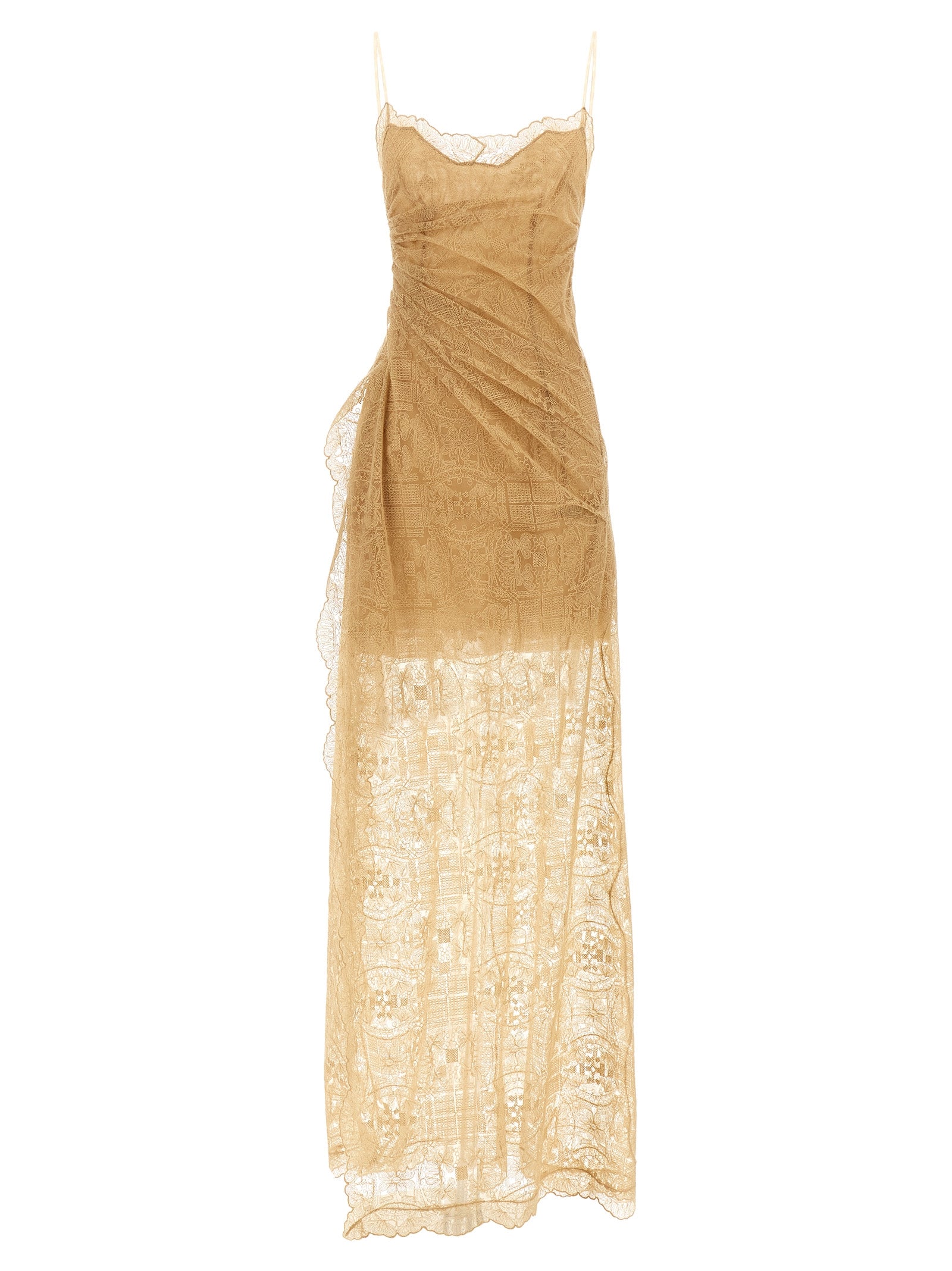 Ermanno Scervino Beige Polyester Long Dress