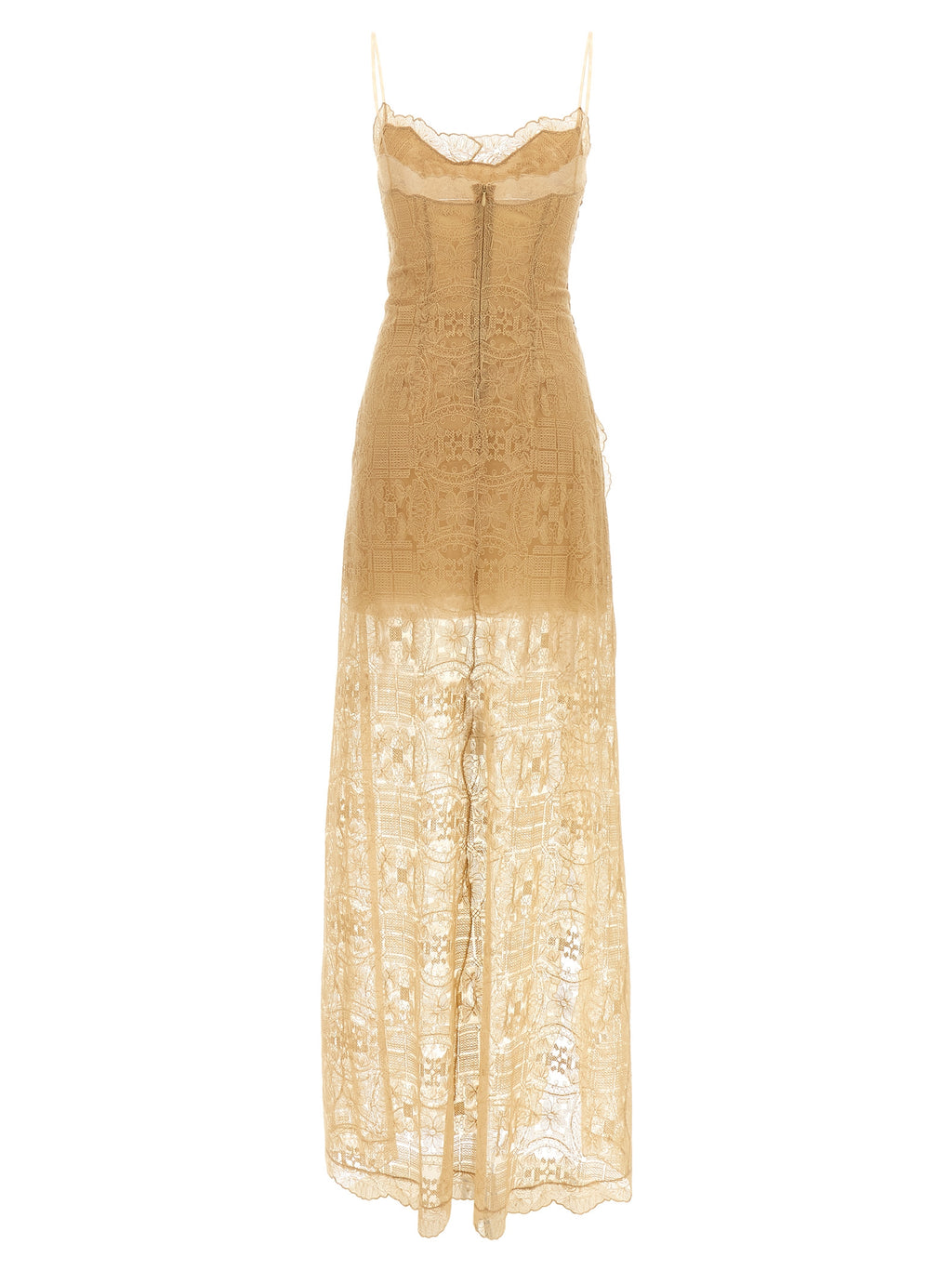 Ermanno Scervino Beige Polyester Long Dress