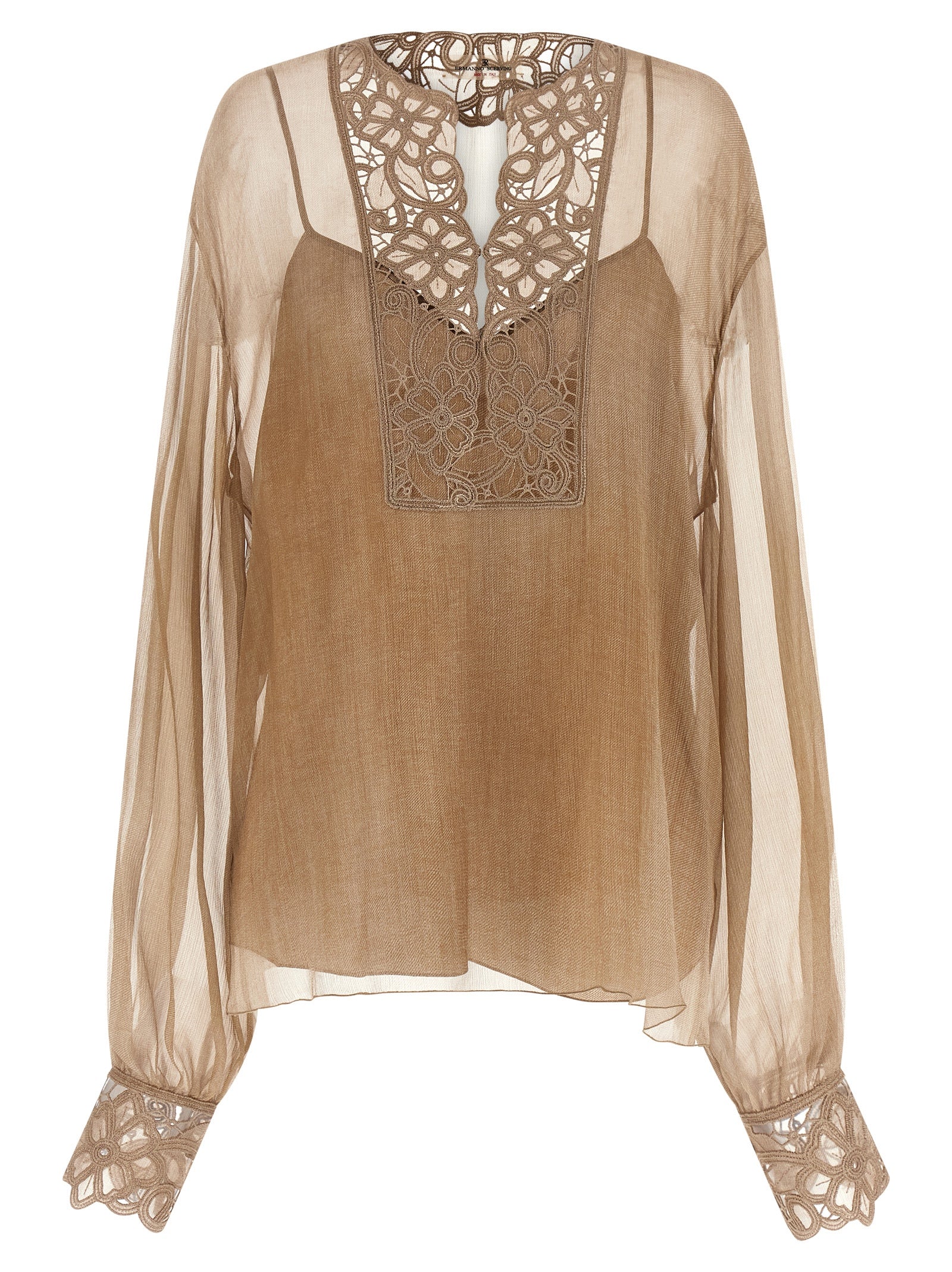 Ermanno Scervino Beige Silk Blouse