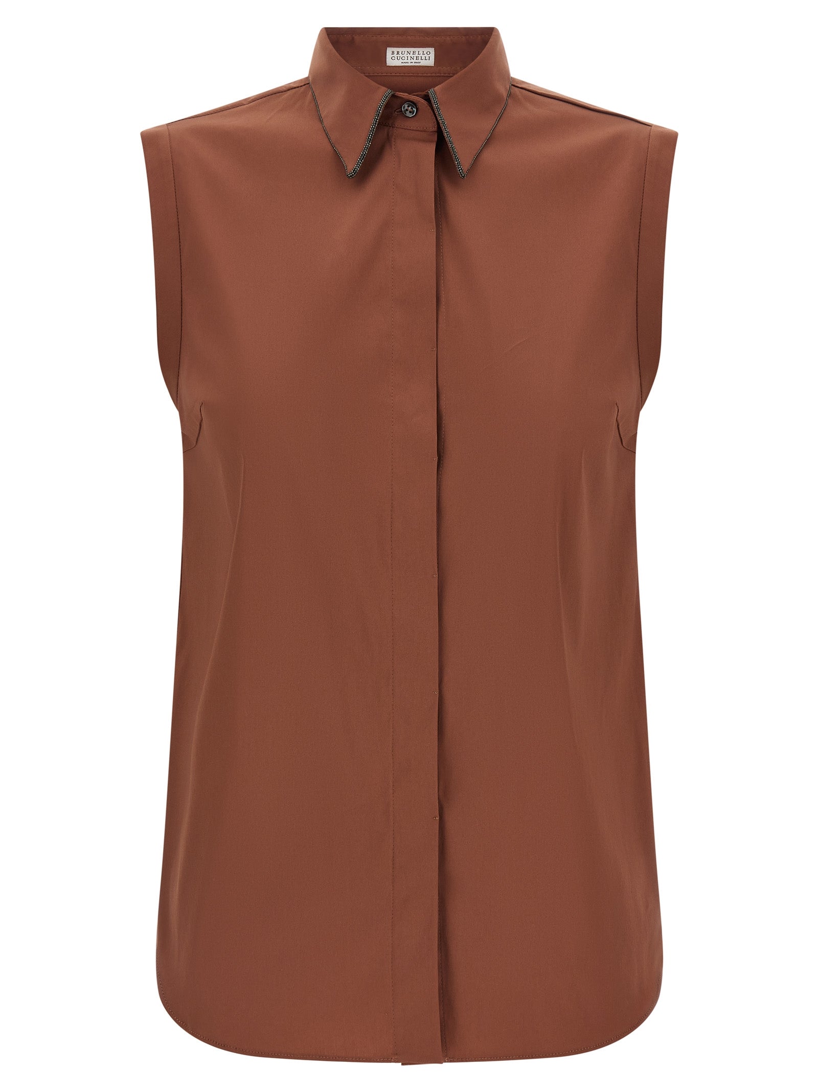 Brunello Cucinelli Brown Cotton Blouse