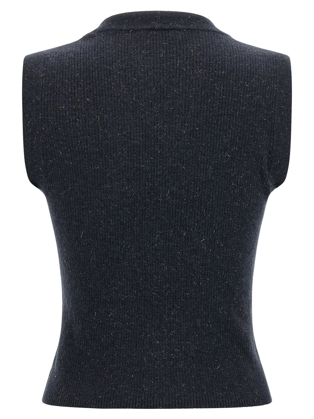 Brunello Cucinelli Blue Cashmere Sleeveless Jacket