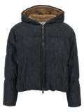 Brunello Cucinelli Blue Cotton Full-Length Jacket